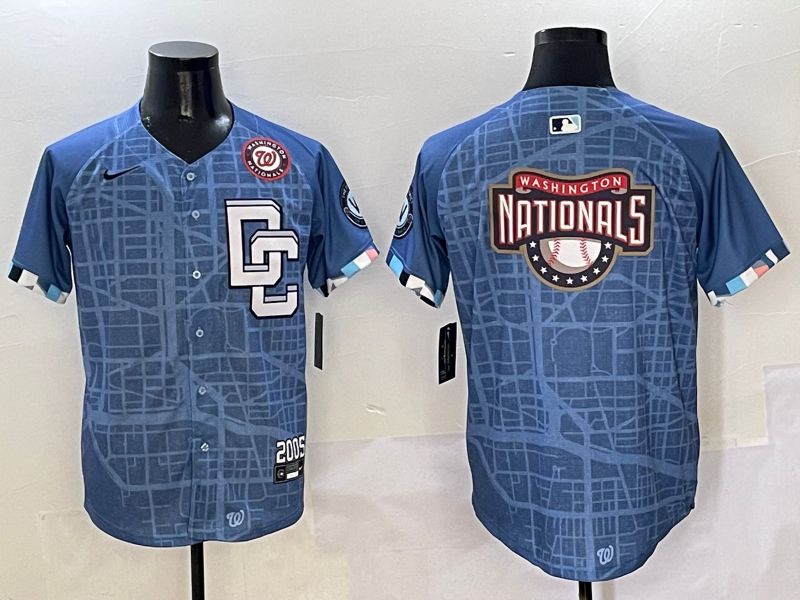 Men Washington Nationals Blank Blue Joint Name Nike 2025 MLB Jersey style 7->washington nationals->MLB Jersey